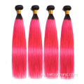 Paquete de cabello de color al por mayor de la virgen brasileña Bondles de tejido de cabello 2 tono 1b bundles de cabello humano recto recto